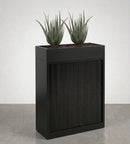 Tambour Door Cabinet with Planter Box 118 x 120 x 43 cm with 2 Shelves