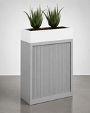 Tambour Door Cabinet with Planter Box 118 x 120 x 43 cm with 2 Shelves