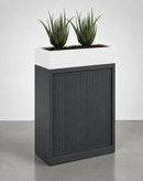 Tambour Door Cabinet with Planter Box 118 x 120 x 43 cm with 2 Shelves