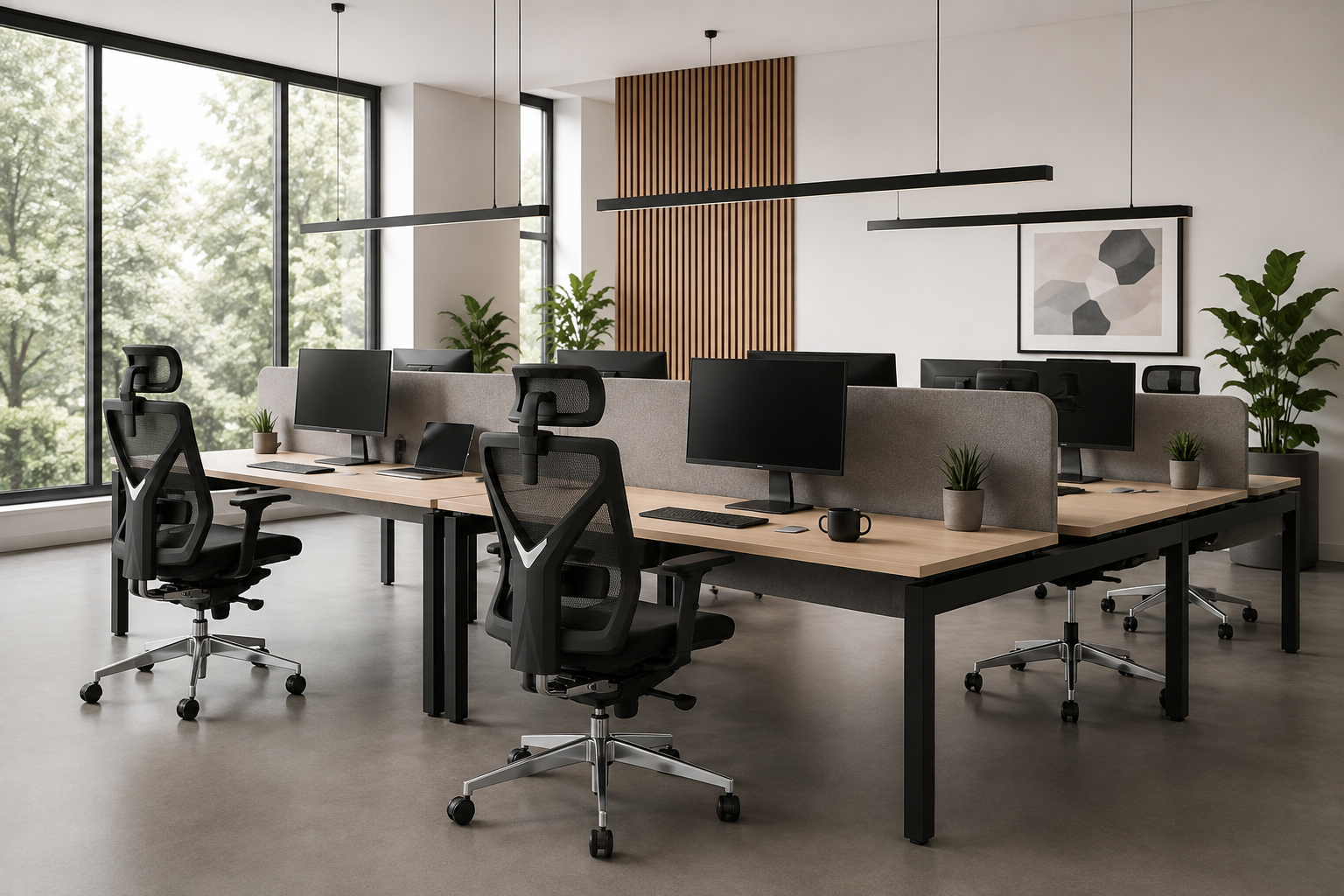 Ergonomic office workspace for teams