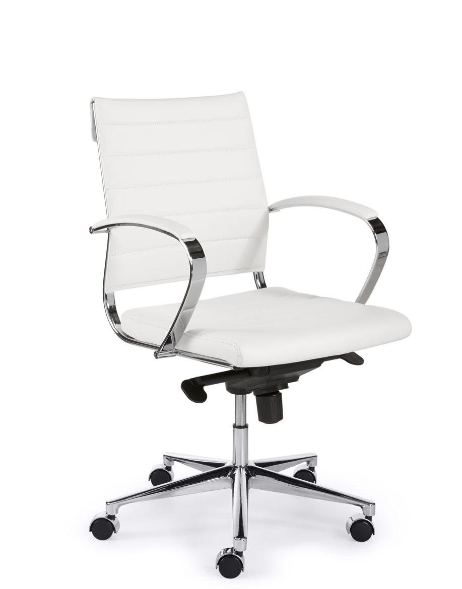 Cadeira de Escritório 600 Design – Encosto Baixo em Pele PU