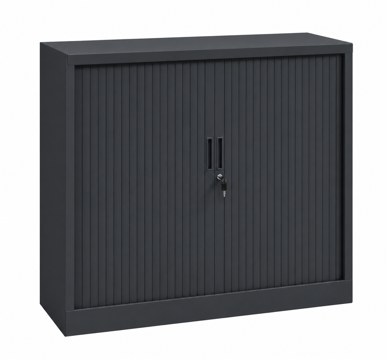 Elegance Tambour Cabinet 135 x 120 x 43 cm with 2 Shelves
