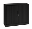 Elegance Tambour Cabinet 135 x 120 x 43 cm with 2 Shelves