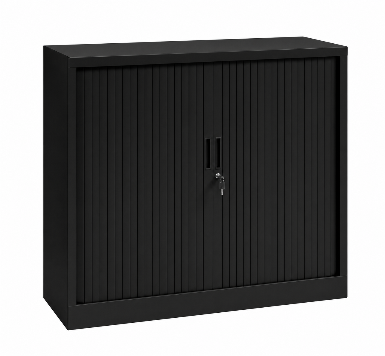 Elegance Tambour Cabinet 135 x 120 x 43 cm with 2 Shelves