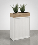Tambour Door Cabinet with Planter Box 118 x 120 x 43 cm with 2 Shelves