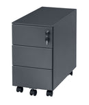Slim Mobile Pedestal Cabinet with 3 Drawers