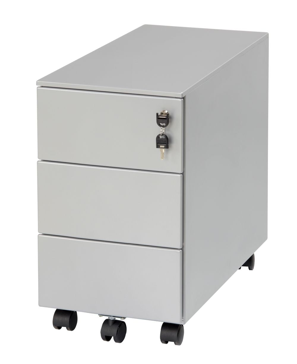 Slim Mobile Pedestal Cabinet with 3 Drawers