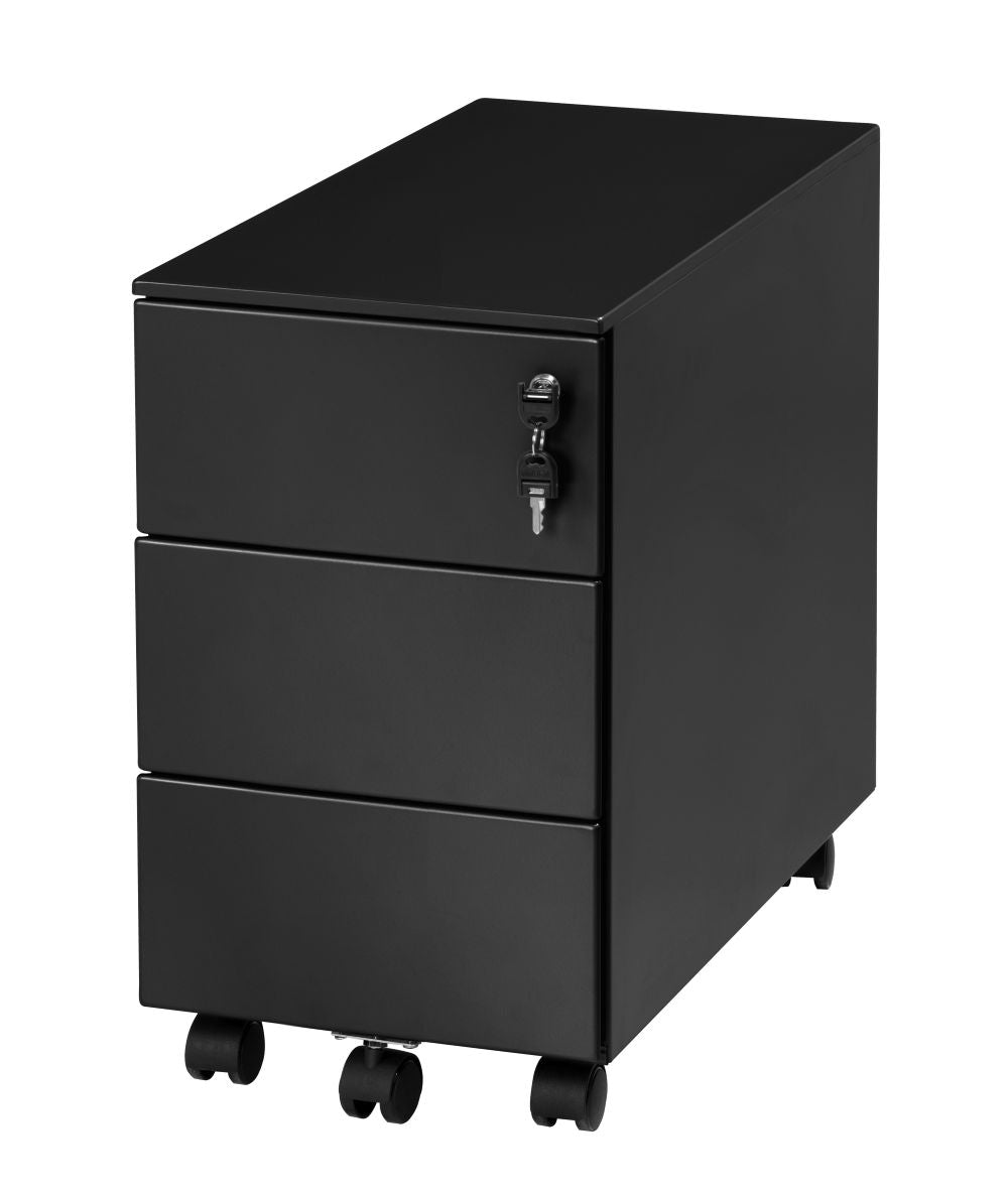 Slim Mobile Pedestal Cabinet with 3 Drawers
