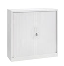 Tambour Door Cabinet 118 x 120 x 43 cm with 2 Shelves