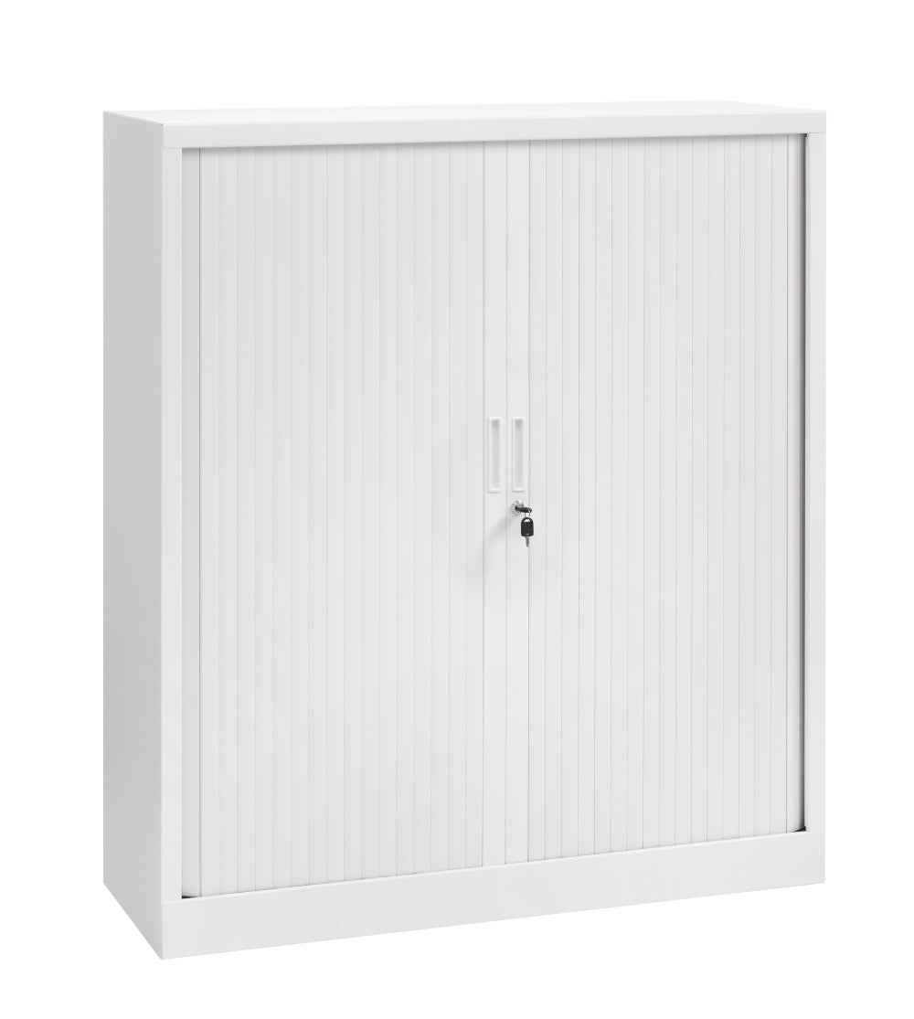 Elegance Tambour Door Cabinet 135 x 120 x 43 cm with 2 Shelves