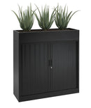 Tambour Door Cabinet with Planter Box 118 x 120 x 43 cm with 2 Shelves