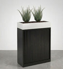 Tambour Door Cabinet with Planter Box 118 x 120 x 43 cm with 2 Shelves