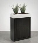 Tambour Door Cabinet with Planter Box 118 x 120 x 43 cm with 2 Shelves
